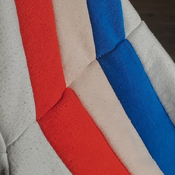 Striped White Red Blue Slightly Cropped Sweater - Picture 8 of 9